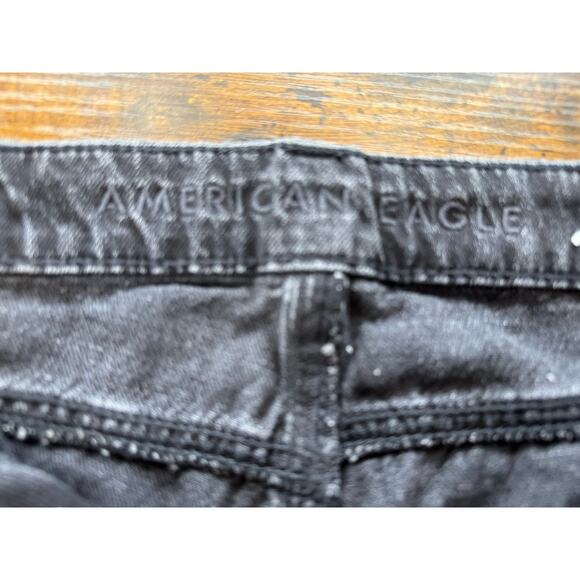 American Eagle black denim jean shorts‎ size 0 - Picture 3 of 4